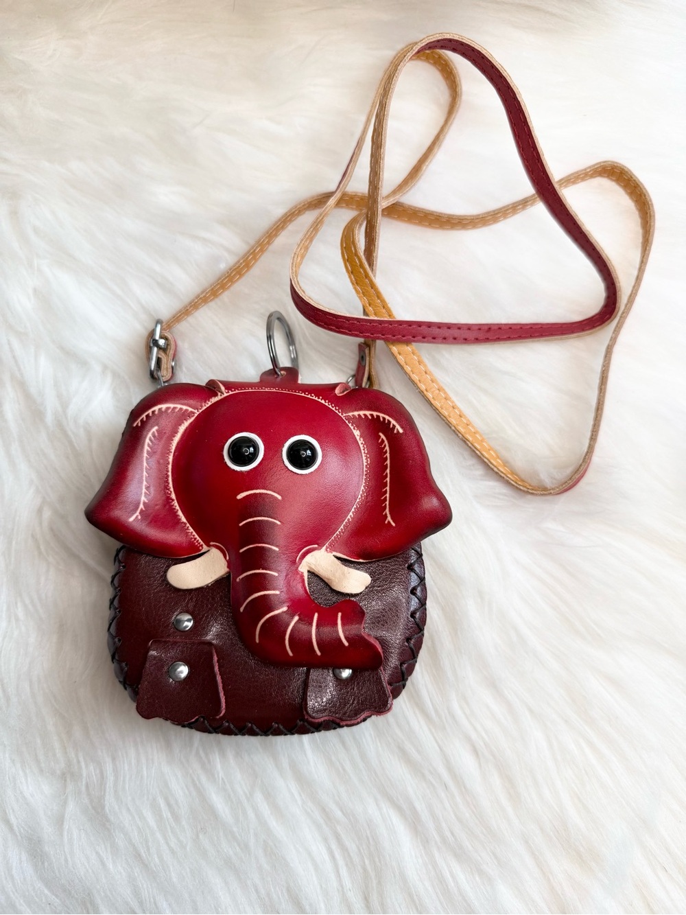 Red Elephant Leather Crossbody Bag